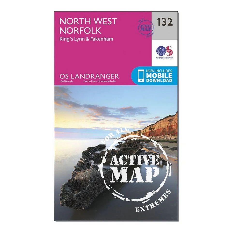 Landranger Active 132 North West Norfolk Kings Lynn Fakenham Map With Digital Version 3 Landranger Active 132 North West Norfolk Kings Lynn Fakenham Map With Digital Version