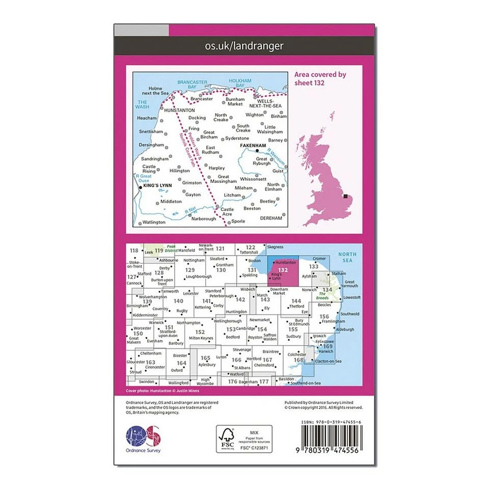 Landranger Active 132 North West Norfolk Kings Lynn Fakenham Map With Digital Version 4 Landranger Active 132 North West Norfolk Kings Lynn Fakenham Map With Digital Version - Image 2
