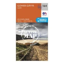 Explorer Active 164 Gower & Llanelli Map With Digital Version